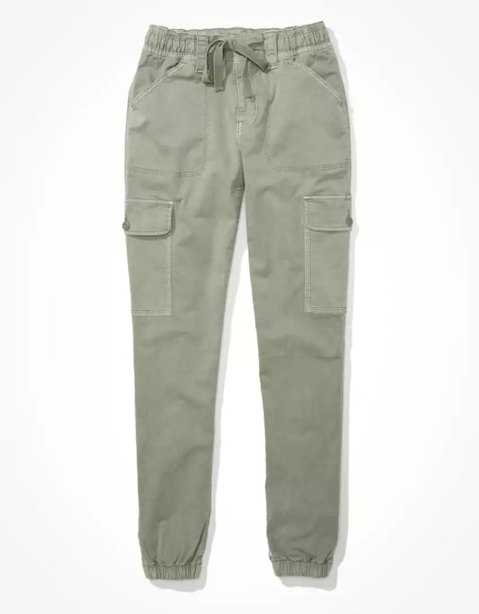 Pantalon American Eagle AE Stretch High-Waisted Jegging Jogger Vert Olive Femme | NQX-70514158